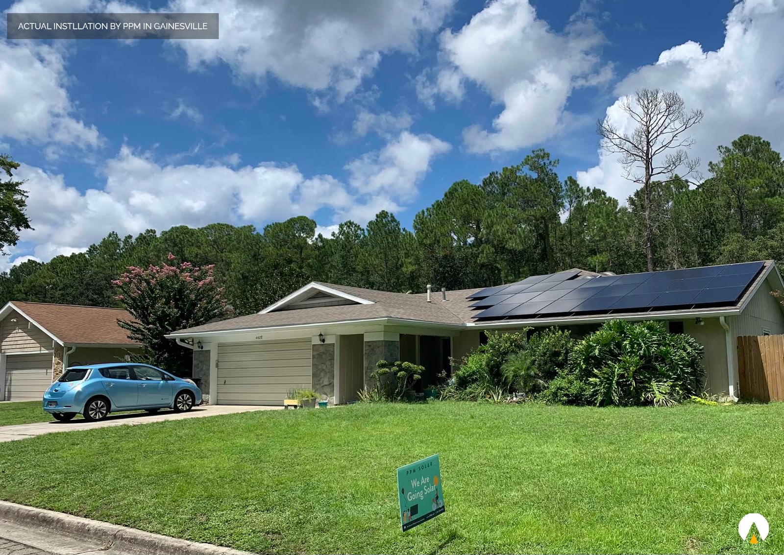 residential solar system in Gainesville with PPM yard sign