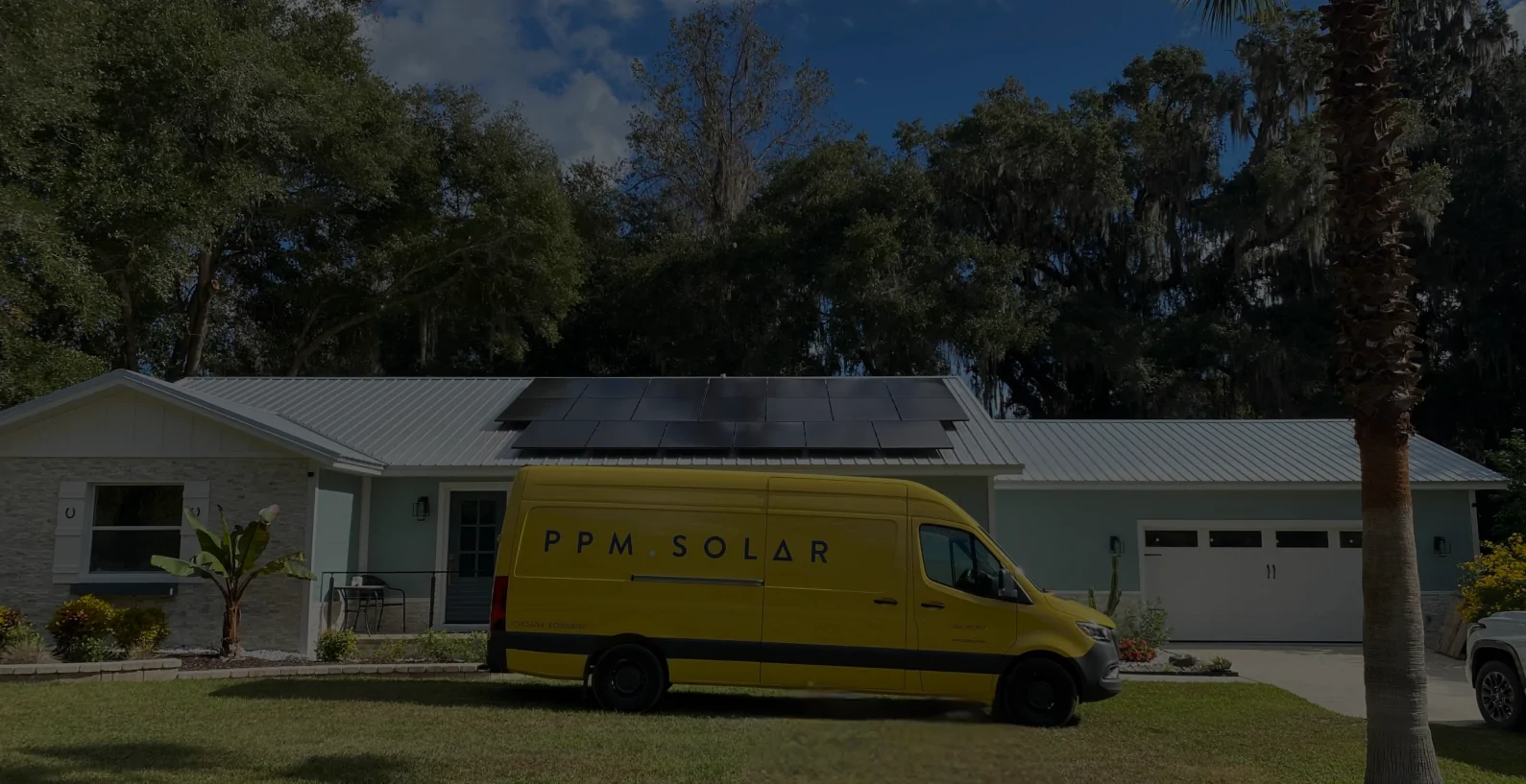 PPM Solar van in front of the house